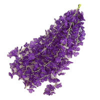 Rangkaian Bunga Wisteria Buatan untuk Dinding, Indoor & Outdoor, Bunga Sutra Padat, untuk Wisuda, Halloween, Hari Valentine, Hari Ayah