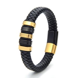 High Quality Wholesale 316L Stainless Steel Custom Braided Black Woven <b>Bracelet</b> - Product Image 2