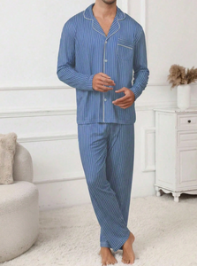 Ensemble de pyjamas en bambou pour hommes, vêtements de nuit respirants et rafraîchissants, fabrication OEM au Vietnam, production sur mesure, ensembles de vêtements de détente en modal et tencel - Product Image 5