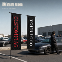 Drapeau et support Nobori personnalisés, logo personnalisable, drapeaux et bannières promotionnels, impression numérique de haute qualité, sublimation, bannière Jdm