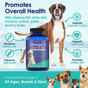 Minyak Ikan Liar Omega-3 untuk Anjing 60 Softgel EPA & DHA untuk Kulit, Bulu, & Sendi yang Sehat, Minyak Pendukung Kulit & Bulu Anjing - Product Image 2