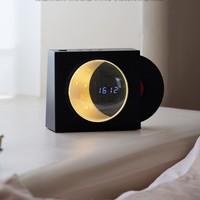 Gadget Rumah Pintar Speaker Pemutar CD Retro dengan Lampu Ambient Lampu Malam Jam Bluetooth - Untuk Penggunaan di Kantor & Ruang Tamu