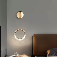 Applique Murale LED en Forme de Lune, Métal Doré, Sans Scintillement, Décoration Murale pour Chambre à Coucher, Chevet, Salon, IP20, Meilleure Vente
