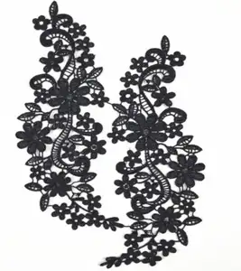Deepeel ZK537 Siyah Beyaz Içi Boş Dekoratif Yaka Yama Çıkartmalar Dantel Aplikler için Giysi