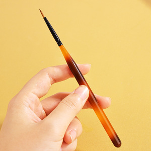 Stylo à gel UV pour nail art de style japonais, pinceau plat à poils synthétiques, embout serti avec capuchon pour débutants - Product Image 5