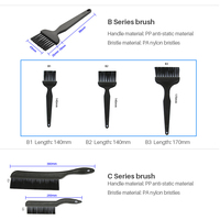 Kit de brosses de nettoyage de clavier antistatiques conductrices ESD noires 140 mm