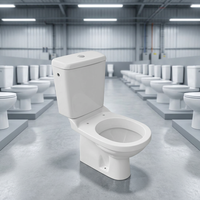 WC de luxe en céramique blanche, deux pièces, à fixation au sol, avec siphon en P ou en S, pour salle de bain