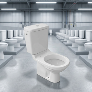 Inodoro de cerámica de lujo de dos piezas con conexión directa, blanco, con salida a pared (P-Trap) y salida a suelo (S-Trap), juego de calidad premium. - Product Image 3