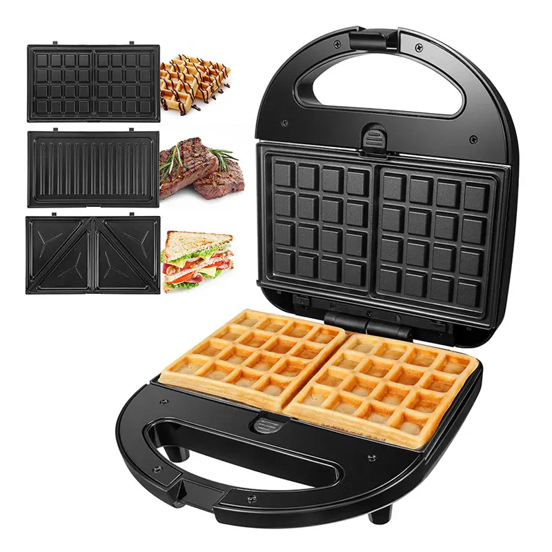 Wholesale street food machines grill electric sandwich maker for breakfast snack machines waffle and doughnut maker