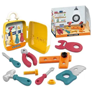 Mini 13pcs giả vờ chơi ba lô trẻ em trẻ em nhựa hộp công cụ làm việc băng ghế dự bị đồ chơi Bộ dụng cụ