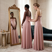 Robe longue éco-responsable de style marque de luxe, tissée unie, taille naturelle, coupe trapèze, haut de gamme, en stock, modeste et unie