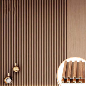 Panel <span class=keywords><strong>de</strong></span> Pared Ranurado <span class=keywords><strong>de</strong></span> Madera y Plástico Compuesto (WPC) para Revestimiento Interior y Exterior, Tablero <span class=keywords><strong>de</strong></span> Listones para Decoración <span class=keywords><strong>de</strong></span> Fondo <span class=keywords><strong>de</strong></span> TV - Product Image 1