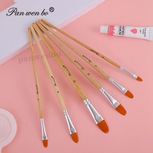 Panwenbo 6Pcs Nghệ Sĩ Sơn Bàn Chải Thiết Lập Hình Dạng Khác Nhau Vòng Và Phẳng Nylon Bàn Chải Cho Acrylic Dầu Màu Nước Gỗ Xử Lý - Product Image 5