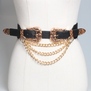 <span class=keywords><strong>Ceinture</strong></span> élastique en cuivre à double boucle pour <span class=keywords><strong>femme</strong></span>, idéale pour les robes, <span class=keywords><strong>ceinture</strong></span> décorative punk tendance pour ajuster la <span class=keywords><strong>taille</strong></span> - Product Image 3