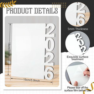 10 pièces/<span class=keywords><strong>lot</strong></span> <span class=keywords><strong>Cadre</strong></span> <span class=keywords><strong>photo</strong></span> personnalisé 2026 en MDF pour sublimation - Product Image 2