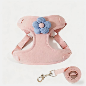 Kangdarpet Cute Flower Pet Halter Top Lightweight Soft Adjustable Mesh Breathable for Cats and <b>Dogs</b> Outdoor Walking Leash - Product Image 2