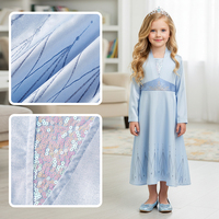 Vestido de Princesa Elsa para Niñas, Personalizable, con Certificación OPA y FAMA, Calidad Boutique, Algodón Natural, Corte Artístico con Cola de Sirena