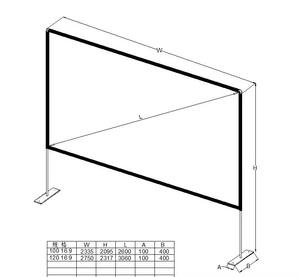 Pantalla de proyector con soporte de 100-120 pulgadas en forma de pantalla al aire libre Pantalla de proyector portátil para Cine exterior hogar patio trasero películas - Product Image 1