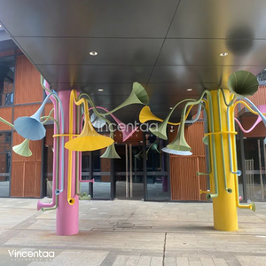 ประติมากรรมแตรสแตนเลสสีสันสดใสแบบกำหนดเองของ Vincentaa สำหรับกลางแจ้ง ศูนย์ธุรกิจ ประติมากรรมขนาดใหญ่ - Product Image 3