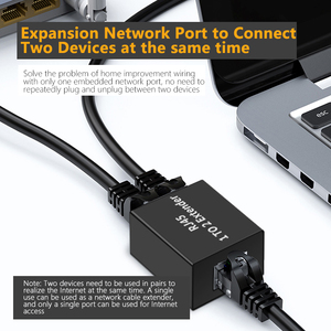 Cổng chuyển đổi ba chiều đầu RJ45 chia hai cáp Ethernet RJ45 cổng Ethernet sang cổng Ethernet RJ45 Đầu Kép - Product Image 5