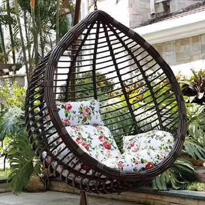 Fashion Garden Furniture Swing Chair With Stand Patio Swings Thick Wicker Rattan Egg Hanging Indoor Eco-friendly Modern
