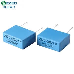 102j 250v Cbb21-b मिनी बॉक्स Capacitors और Metallized Metalized Polypropylene वेल्डिंग मशीन के लिए पन्नी फिल्म संधारित्र 102k 400v