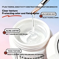Gel de construction pour extension d'ongles auto-nivelant transparent haute capacité 50g pour salon de manucure et vente en gros