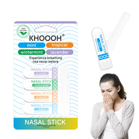 Bâton nasal de relaxation quotidienne naturelle de marque privée de quatre packs Bâton nasal portable d'huile essentielle pour une respiration facile
