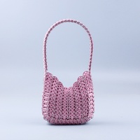 Sac à main de luxe de marque célèbre avec paillettes, sac bandoulière en métal argenté, sac de soirée de créateur, sac à l'épaule 2026