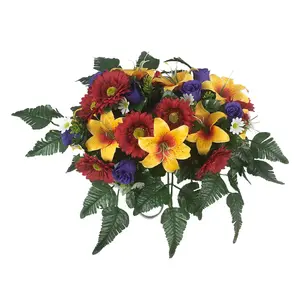 Özel cenaze çiçek yapay zambak eyer gül çiçek eyer çiçek düzenleme çerçeve mezarlık için