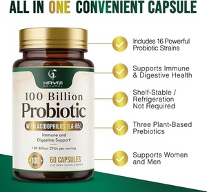 Beste Verkoop Probiotica Capsule Prebiotische Vezelpoeder Bevorderen Spijsvertering-100 Miljard Kolonie-Eenheden, 16 Probiotische Stammen - Product Image 4