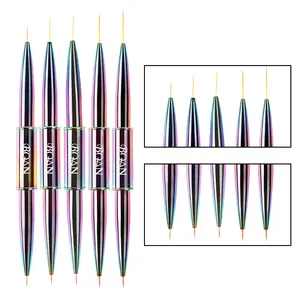 BQAN 2021 Nhãn Hiệu Riêng Holographic Xử Lý Làm Móng Tay Nail Art Liner Vẽ Tranh Brushes Builder Gel Brush Tool