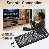 Mini clavier sans fil M15 2.4G avec souris aérienne, télécommande rétroéclairée rechargeable pour Smart TV, décodeur, projecteur, PC