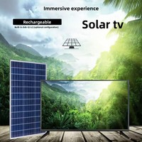 Téléviseur intelligent HD 32 pouces 12V DC alimenté par énergie solaire rechargeable, téléviseur à énergie solaire