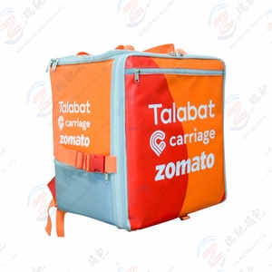 Mochila térmica personalizable de alta calidad, bolsa impermeable y ampliable, color naranja, con aislamiento térmico, <span class=keywords><strong>para</strong></span> entrega de comida caliente - Product Image 3
