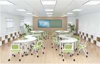 Chaise de classe personnalisable avec roulettes, design moderne, empilable, durable, ergonomique et réglable pour la formation, en forme d'éventail