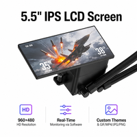 Refroidisseur liquide AIO pour processeur de PC de jeu avec dissipateur thermique en cuivre et aluminium, écran LCD IPS magnétique de 5,5 pouces, 360 mm, pour LGA1851 1700 AM5