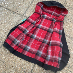 Produzione Personalizzata di Giacche Premium Pesanti 460 Gsm con Felpa con Cappuccio Slim Fit a Quadri con Zip - Product Image 4