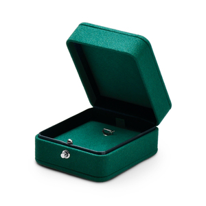 FANXI Jewelry Green Packaging Ring <b>Boxes</b> <b>Black</b> Microfiber Travel Jewelry Storage Box - Product Image 2