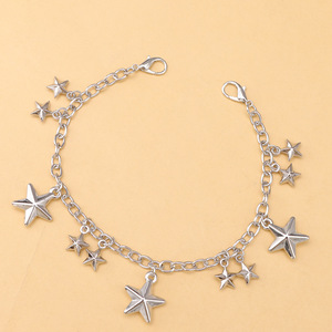 Cadena con colgante de estrella para botas de combate, punta redonda, suela de goma, accesorio de moda, color blanco K - Product Image 2