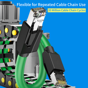 Cable Ethernet Industrial Cat6A D-sunty, Blindado SSTP, Cobre Puro Sólido, Cable de Red Gigabit Verde, Longitud Personalizada para Automatización - Product Image 1