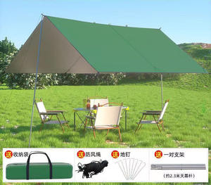 Bâche de camping avec 4 pôles auvent de voiture léger pare-soleil Portable multifonctionnel bâche de randonnée étanche - Product Image 2