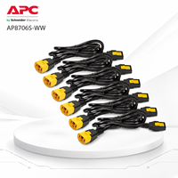 Kit de câbles d'alimentation avec verrouillage APC AP8706S-WW, modèle C13 vers C14, 1,8 m, lot de 6 pièces pour onduleurs (UPS)