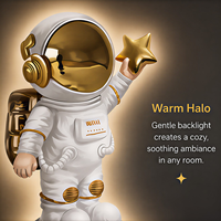 Décoration murale LED Astronaute et Lune en cristal, Art lumineux sur le thème de l'espace pour Chambre d'enfant, Salle de jeux, Hôtel, Intérieurs modernes et ludiques