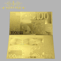Billets de banque en or Euro 5 - 1 million d'Euros, billets de banque en or plaqué or 24 carats pour collection