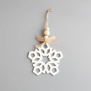 Décorations de Noël en bois découpées au laser en forme de flocons de neige, en peuplier, blanches, lot de 7 pièces - Product Image 4