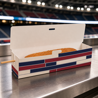Boîte à hot-dogs pliable avec logo personnalisé, vente en gros, haute qualité, porte-collations jetables robustes, vente directe du fabricant