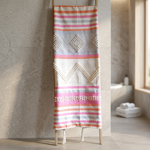Eco-Friendly Cotton Pink Dune Organic - Handmade <b>Throw</b> | Decorative Dune <b>Throw</b> | Handmade - Product Image 2