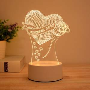 Je t'aime 3D LED capteur tactile veilleuse coeur Design Style moderne petite batterie 3AA Type C fil puissance saint valentin cadeau - Product Image 2