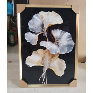 Salon décoration fleur Ginkgo feuille cadre mur Art photo avec diamants cristal porcelaine Art diamant <span class=keywords><strong>peinture</strong></span> - Product Image 4